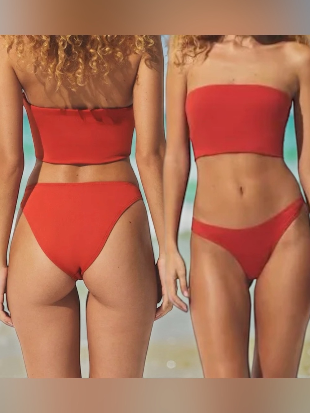 ❤️ SKIMS Classic Swim Convertible Bandeau Top | Terra | XS | NWT🏷️